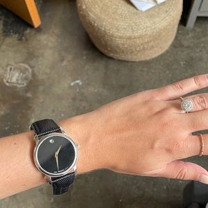 Movado leather strap watch